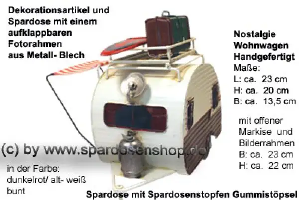 Nostalgie Wohnwagen dunkelrot E Nostalgie Wohnwagen dunkelrot E